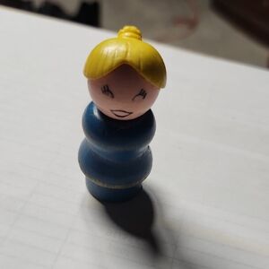 Vintage Fisher Price Little People Mom Wooden Figure